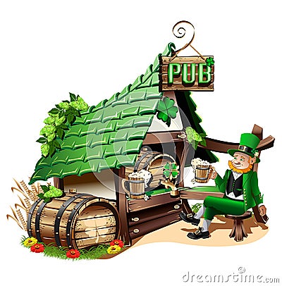 Irish pub Vector Illustration