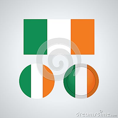 Irish trio flags, vector illustration Vector Illustration