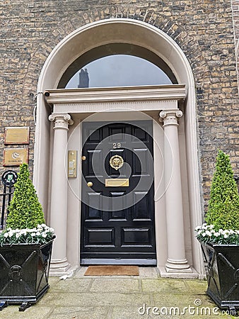 Irish unique doors. Symbol of Dublin Editorial Stock Photo