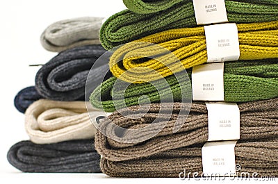 Irish wool heavy ribbed socks Stock Photo