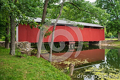 Irishman's Covered Bridge Stock Photo