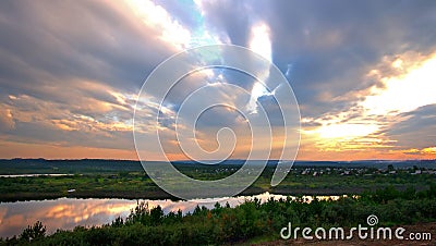 Irkutsk region. Tulun. Siberian nature. The River Ia. Stock Photo