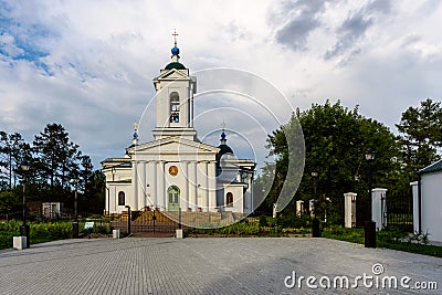 IRKUTSK, RUSSIA - July 27, 2020: Church of the Entry of the Lord into Jerusalem, built in the years 1820-1835 years. Editorial Stock Photo