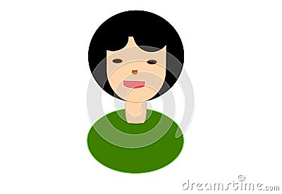 Girl in a green sweater administrator Stock Photo