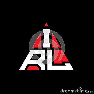 IRL triangle letter logo design with triangle shape. IRL triangle logo design monogram. IRL triangle vector logo template with red Vector Illustration