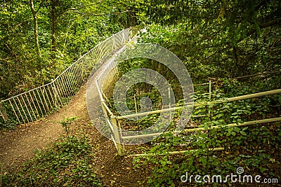 Iron bridge,Andover,England,leading to entrance,Hampshire,England,UK Stock Photo