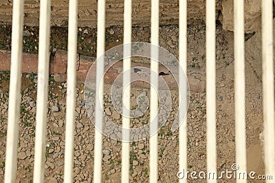 Iron broken canalization on palace Knossos Editorial Stock Photo