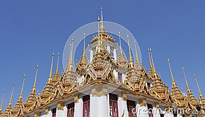 The iron castle at a temple in Bangkok Stock Photo