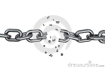 Iron chain is broken Stock Photo