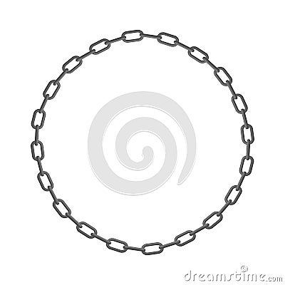 Iron chain. Circle frame of rings of chain. Vector illustration Vector Illustration