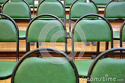 Iron chairs with comfortable soft seats Stock Photo