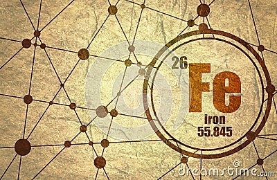 Iron chemical element. Stock Photo