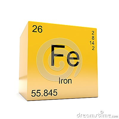 Iron chemical element symbol from periodic table Stock Photo