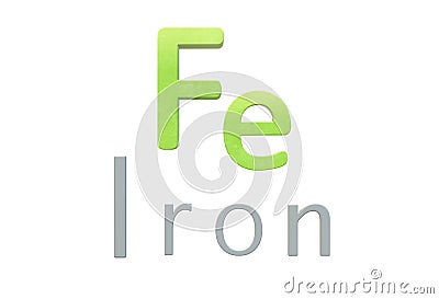 Iron chemical symbol as in the periodic table Cartoon Illustration