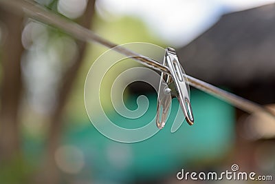 Iron Clothes peg Stock Photo