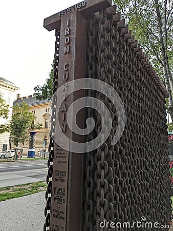 Iron curtain monument in Budapest, Hungary Editorial Stock Photo