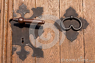 Iron door hardware Stock Photo