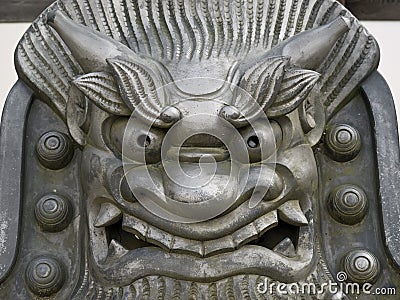 Iron face statue Stock Photo