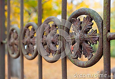Iron fence detail macro Stock Photo