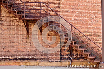 Iron fire escape Stock Photo