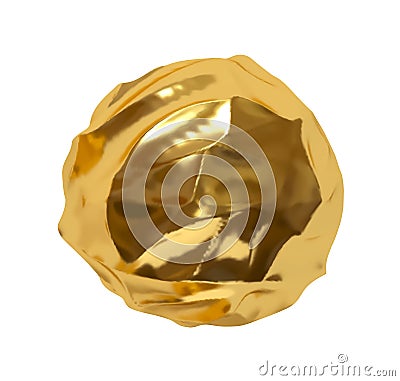 Iron gold Metaball shapes of objects realistic 3d design. Golden Meteorites asteroids comet Round ball spherical Vector Illustration