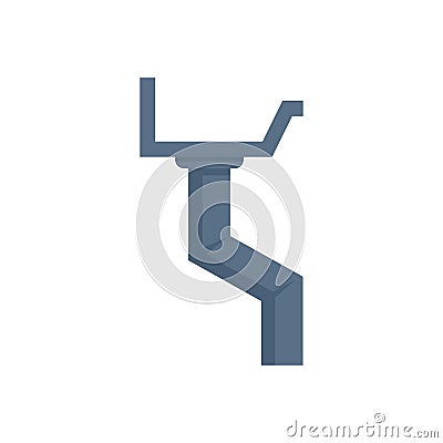 Iron gutter icon flat isolated vector Vector Illustration