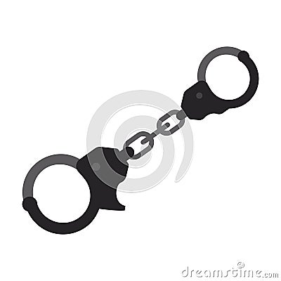 Iron handcuffs - modern flat design single isolated object Vector Illustration