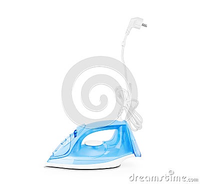 Iron housework ironed electric tool clean white background ironing steam housekeeping Stock Photo