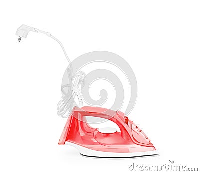Iron housework ironed electric tool clean white background ironing steam housekeeping Stock Photo