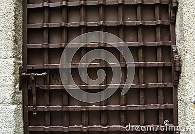 Iron jail door Stock Photo