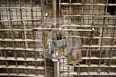 Iron jail door Stock Photo