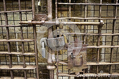 Iron jail door Stock Photo