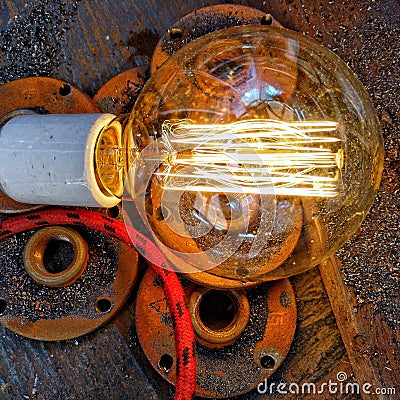 Lights and iron Stock Photo