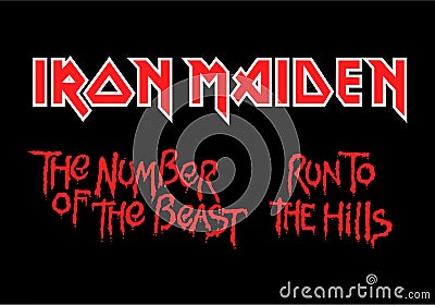 Iron Maiden 1982 The Number of the Beast era logo. Vector Illustration