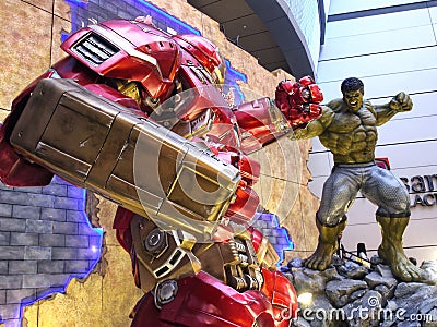 Iron man Hulkbuster VS Hulk in The Avengers: Age of Ultron Editorial Stock Photo