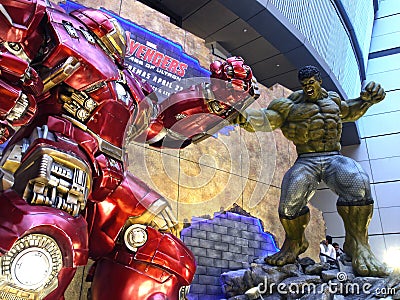 Iron man Hulkbuster VS Hulk in The Avengers: Age of Ultron Editorial Stock Photo