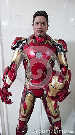 Iron man mark 43 armor suit - Tony Stark - Robert Downey Jr Editorial Stock Photo