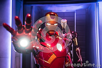 Iron Man, wax sculpture, Madame Tussaud Editorial Stock Photo