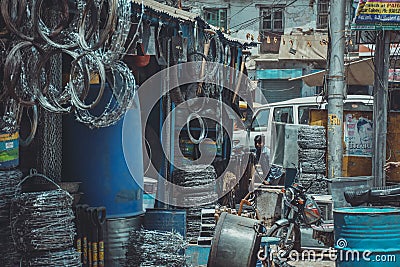 Iron Market in Varanasi, India Editorial Stock Photo