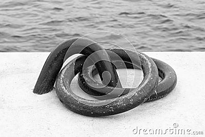 Iron Mooring Rings Stock Photo