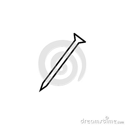 Iron nail line icon, build repair elements Vector Illustration