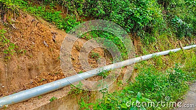 Iron pipes are used for the process of supplying water to residents' homes Stock Photo