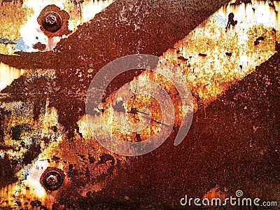 Iron plate. Rust and fragment vintage iron plate background text Stock Photo