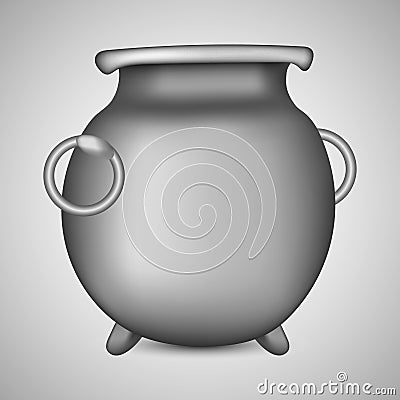 Iron Pot for Patrick Day. Boiler for Witch Potions. Kettle for Cooking Food. Vector Illustration for your Design, Game, Card. Vector Illustration