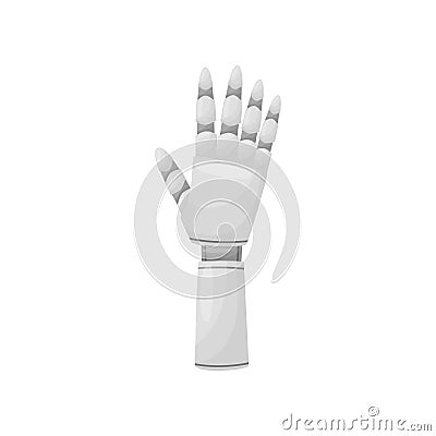 Iron robot hand on white background. Vector illustration. Vector Illustration