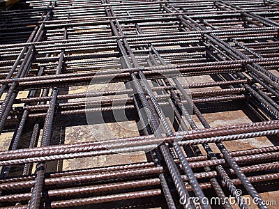 Iron steel bars construction material Stock Photo