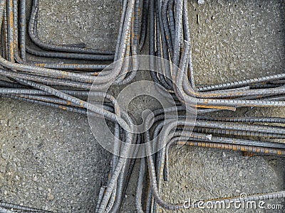 Iron steel bars construction material Stock Photo