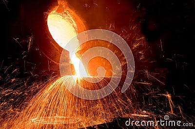 In Iron and Steel Factory is working hardly stuation. Stock Photo