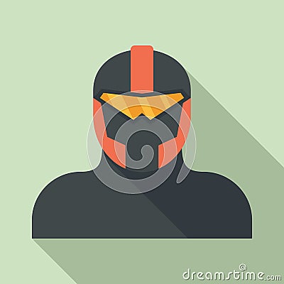 Iron superhero icon, flat style Vector Illustration