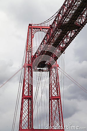 Iron tower of Vizcaya Bridge Editorial Stock Photo